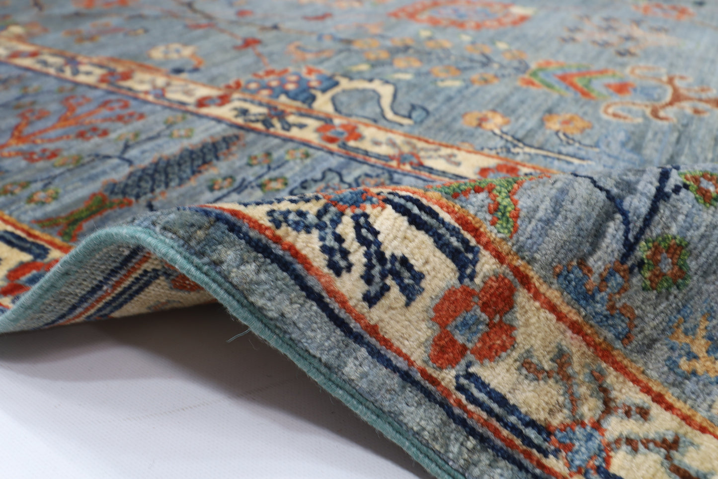 203 x 303 cm | Sultani Gray Oriental Area Rug Afghan Hand Knotted Veg Dye Wool carpet
