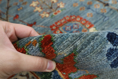 203 x 303 cm | Sultani Gray Oriental Area Rug Afghan Hand Knotted Veg Dye Wool carpet