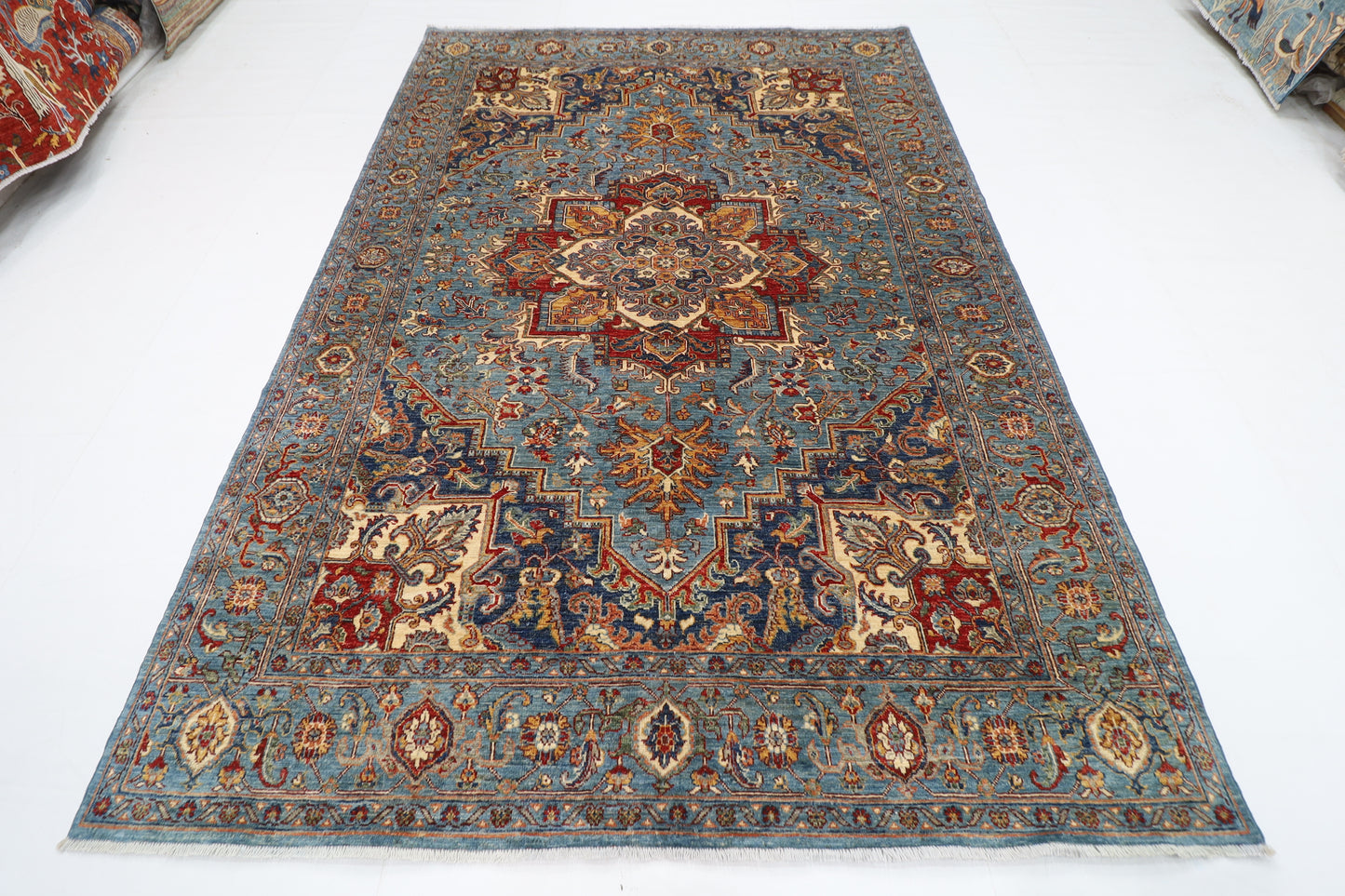 200 x 289 cm | Heriz Oriental Area Rug Afghan Hand Knotted Veg Dye Wool carpet