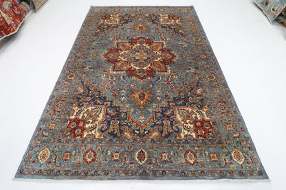 200 x 289 cm | Heriz Oriental Area Rug Afghan Hand Knotted Veg Dye Wool carpet