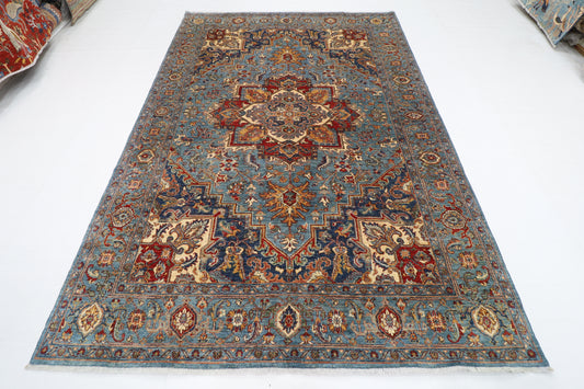 200 x 289 cm | Heriz Oriental Area Rug Afghan Hand Knotted Veg Dye Wool carpet