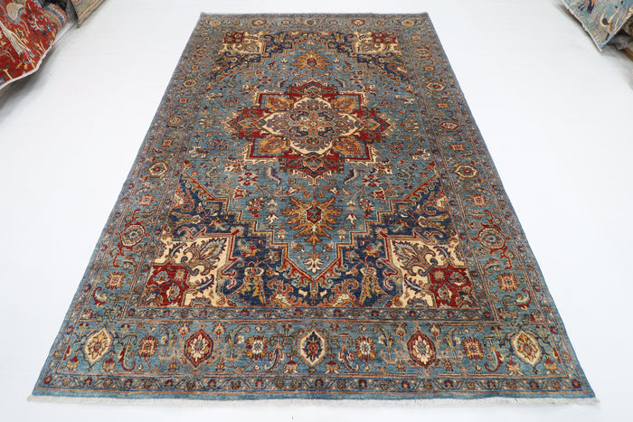 200 x 289 cm | Heriz Oriental Area Rug Afghan Hand Knotted Veg Dye Wool carpet