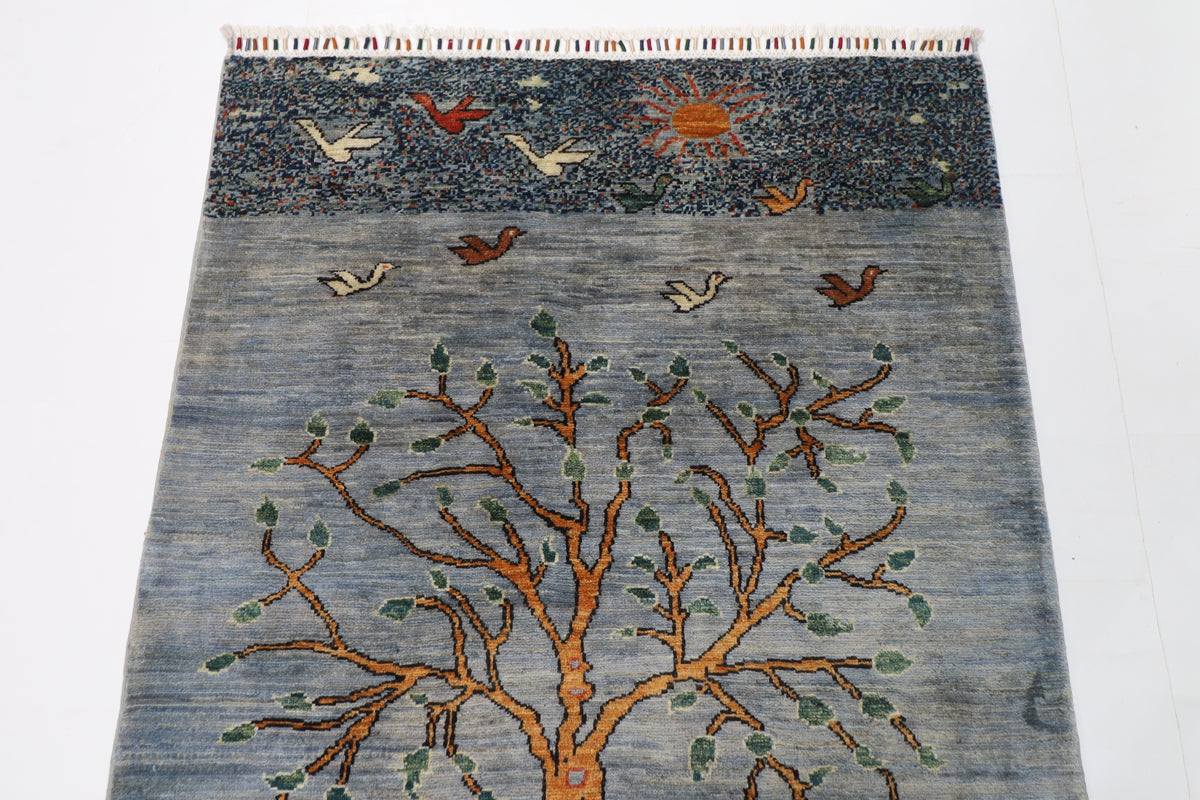 99 x 164 cm | Landscape Oriental Afghan Hand Knotted Wool carpet