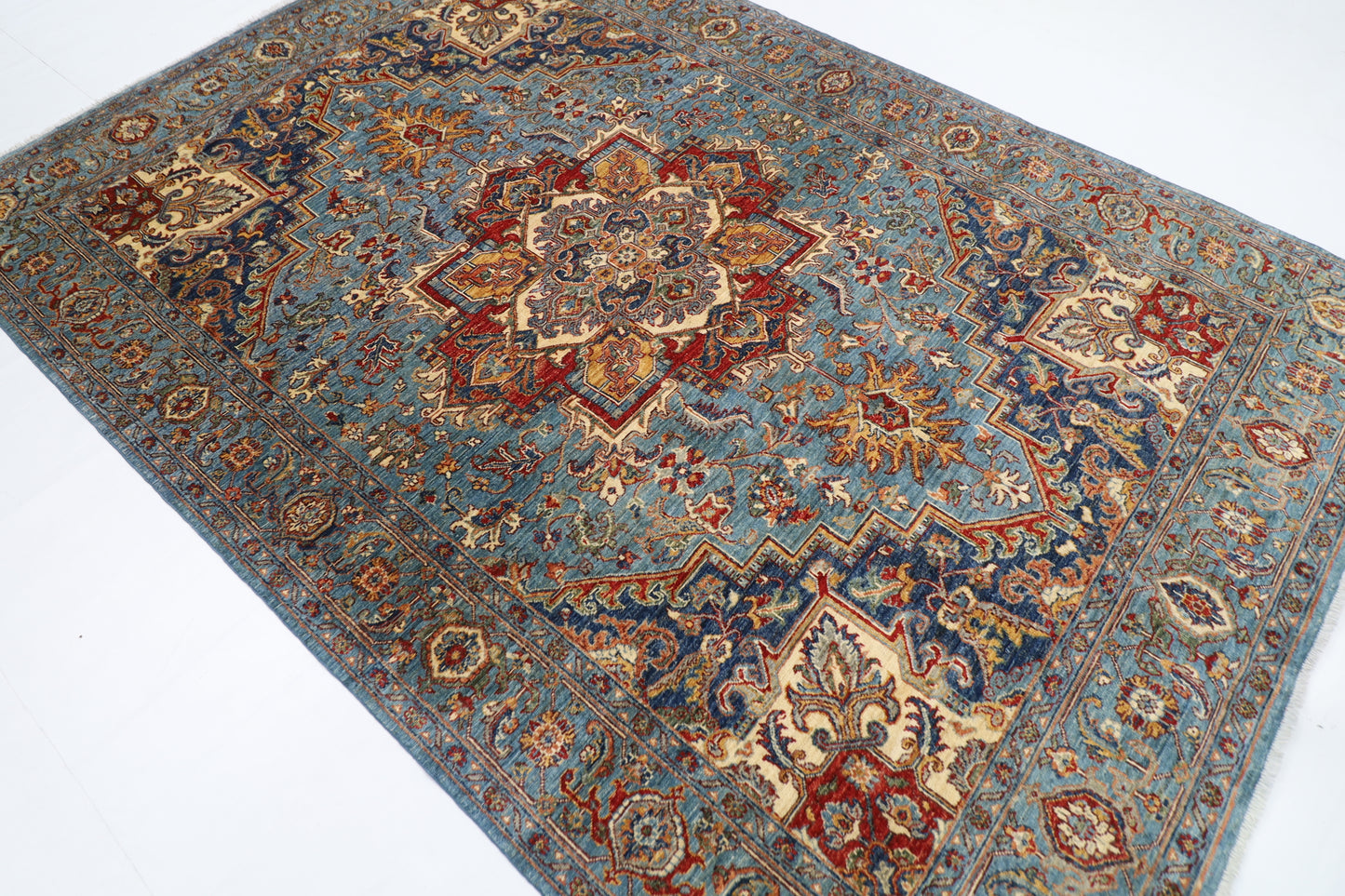 200 x 289 cm | Heriz Oriental Area Rug Afghan Hand Knotted Veg Dye Wool carpet