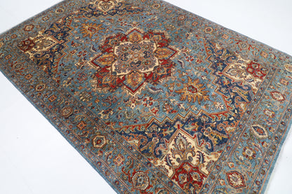 200 x 289 cm | Heriz Oriental Area Rug Afghan Hand Knotted Veg Dye Wool carpet