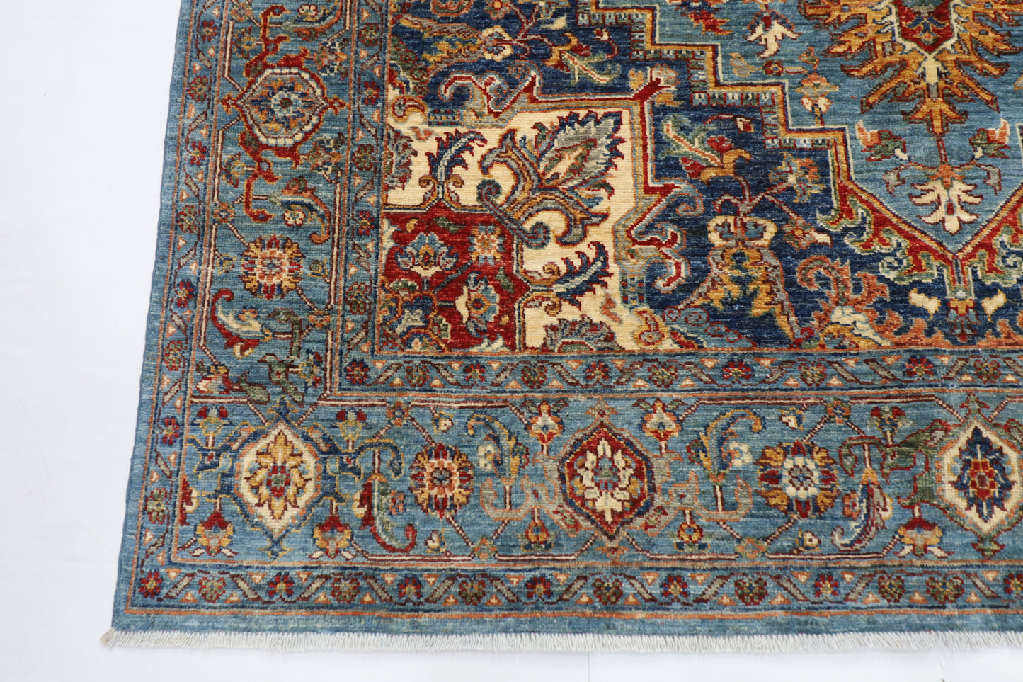 200 x 289 cm | Heriz Oriental Area Rug Afghan Hand Knotted Veg Dye Wool carpet