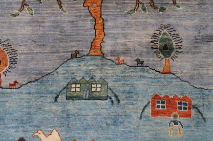 99 x 164 cm | Landscape Oriental Afghan Hand Knotted Wool carpet