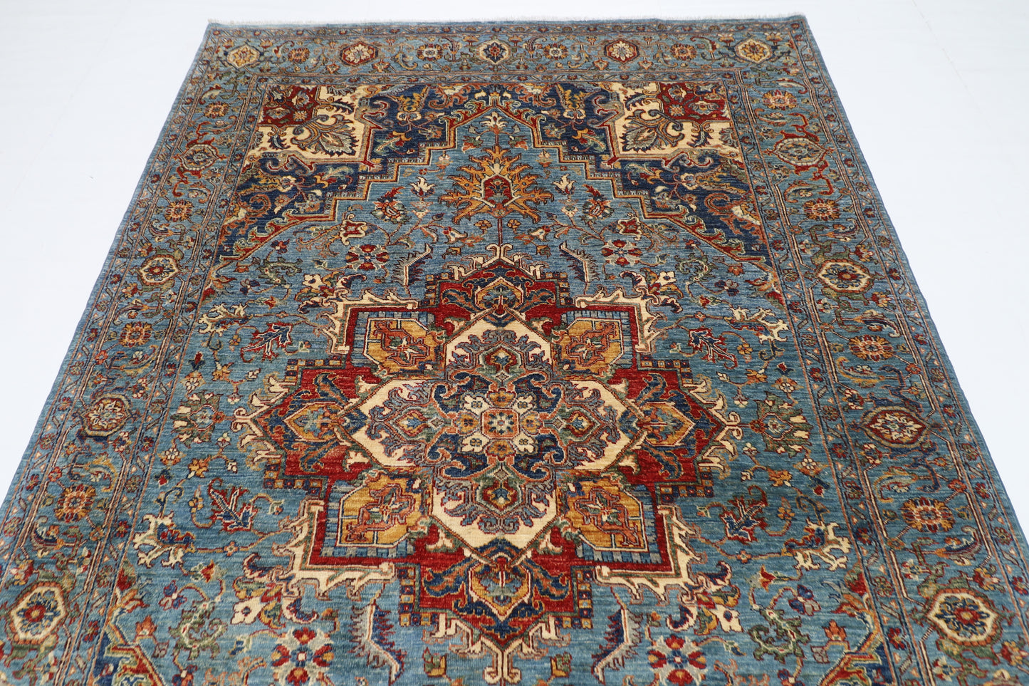 200 x 289 cm | Heriz Oriental Area Rug Afghan Hand Knotted Veg Dye Wool carpet