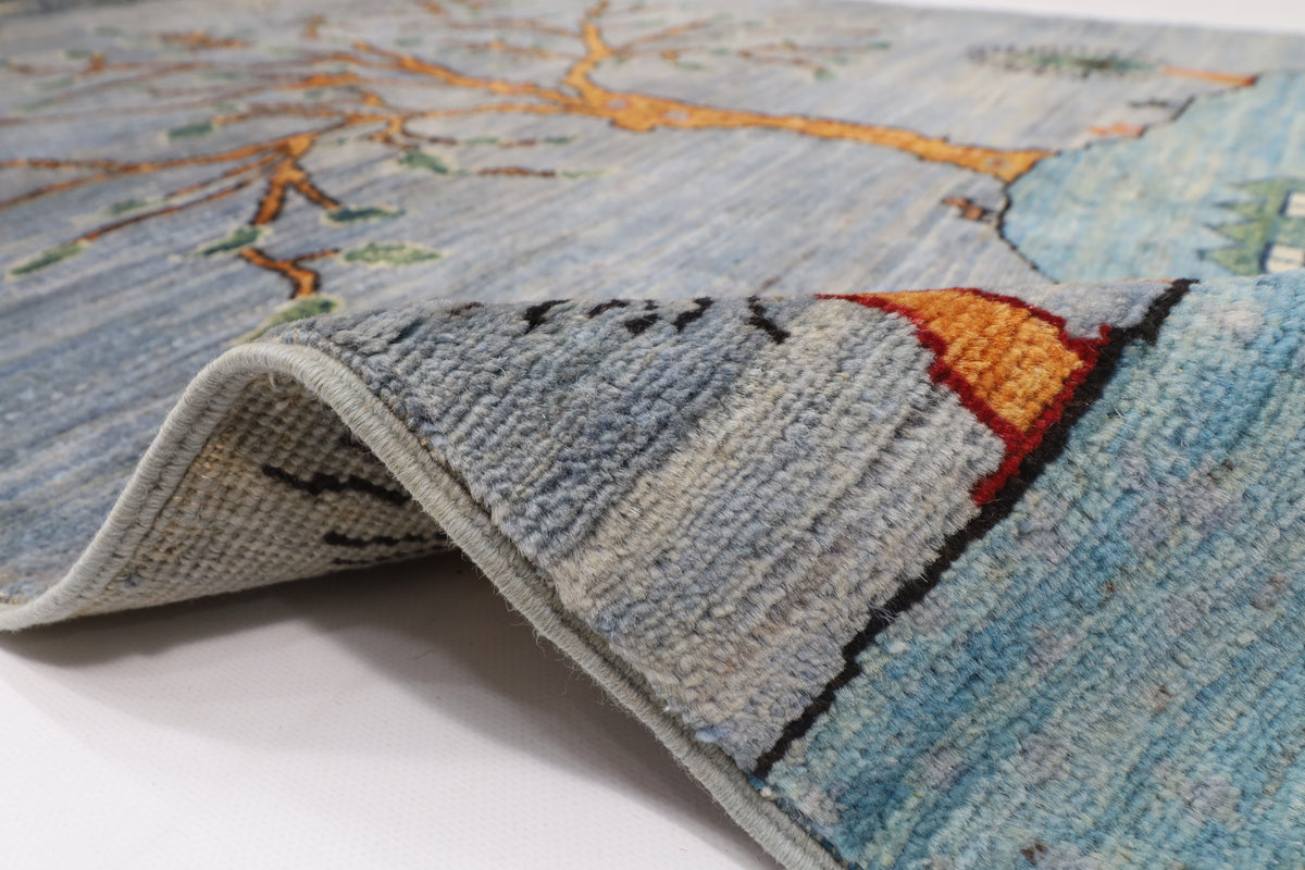99 x 164 cm | Landscape Oriental Afghan Hand Knotted Wool carpet