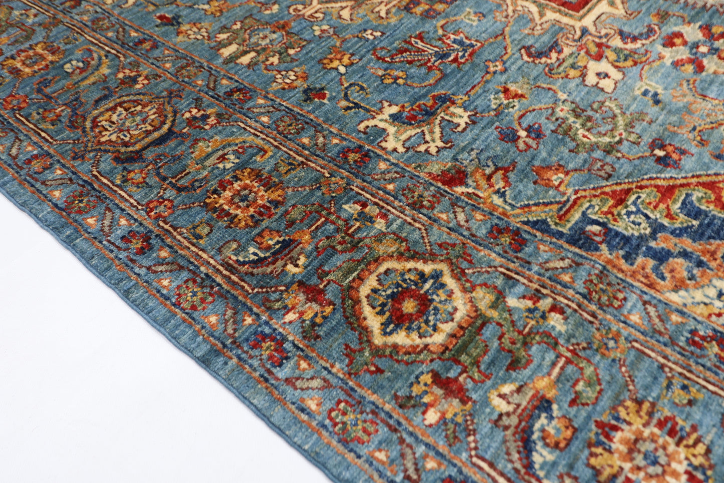 200 x 289 cm | Heriz Oriental Area Rug Afghan Hand Knotted Veg Dye Wool carpet