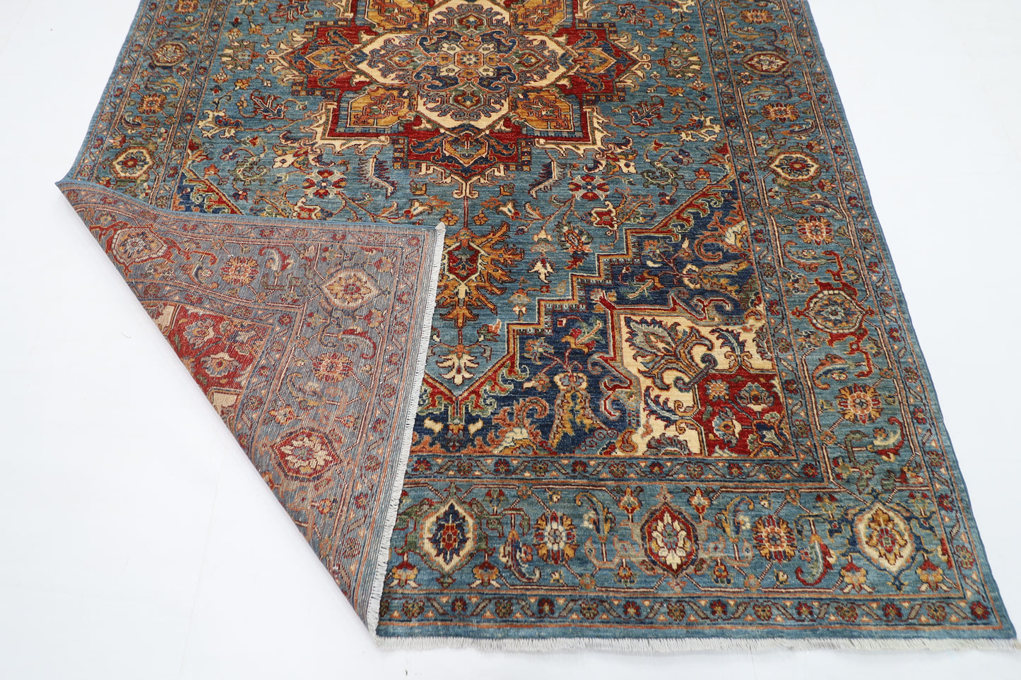 200 x 289 cm | Heriz Oriental Area Rug Afghan Hand Knotted Veg Dye Wool carpet