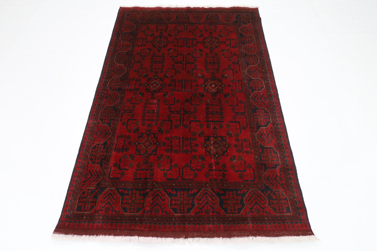 134 x 198 cm | Bokhara Red Oriental Area Rug Afghan Hand Knotted Wool carpet