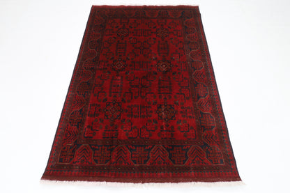 134 x 198 cm | Bokhara Red Oriental Area Rug Afghan Hand Knotted Wool carpet