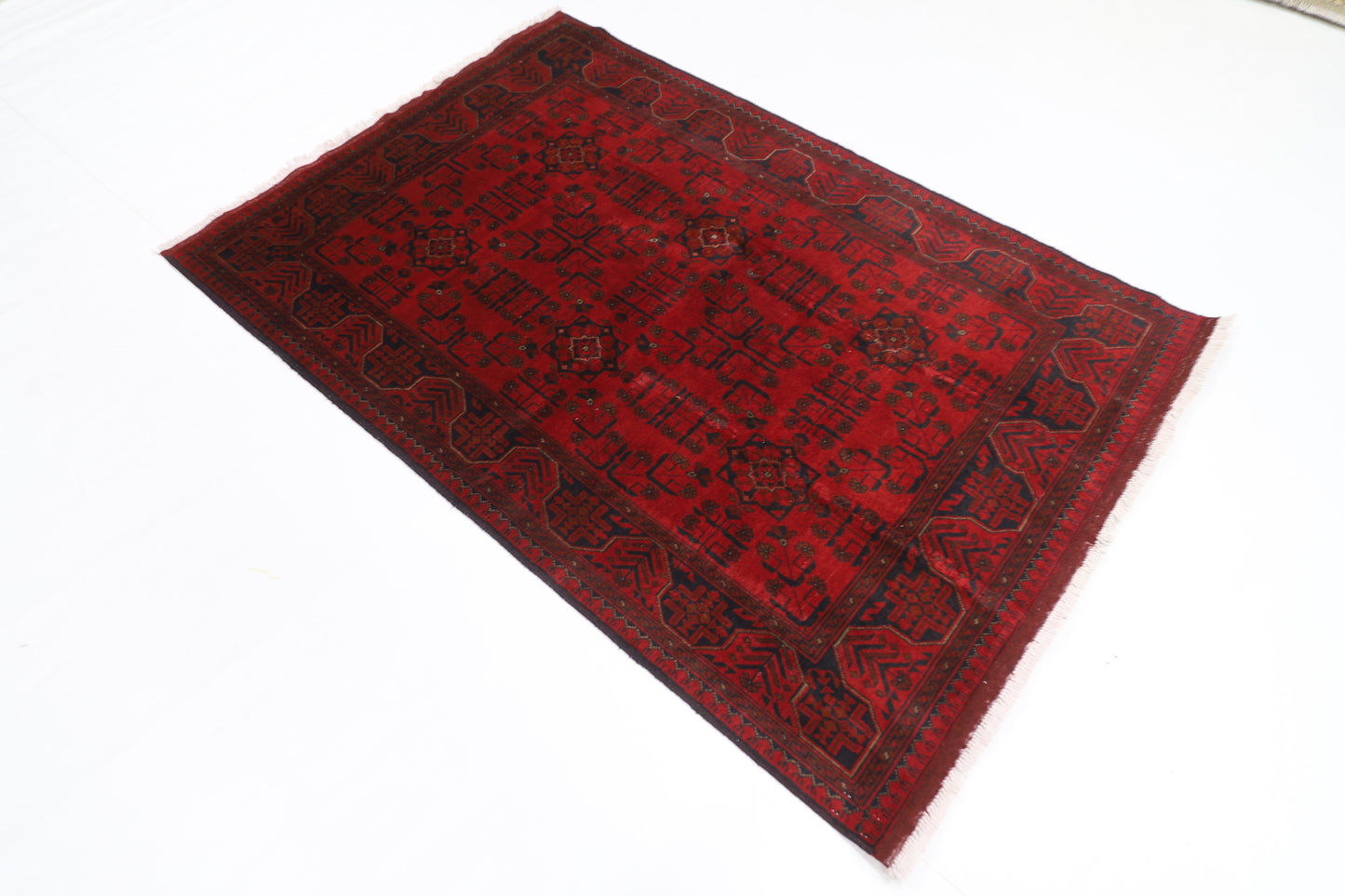 134 x 198 cm | Bokhara Red Oriental Area Rug Afghan Hand Knotted Wool carpet
