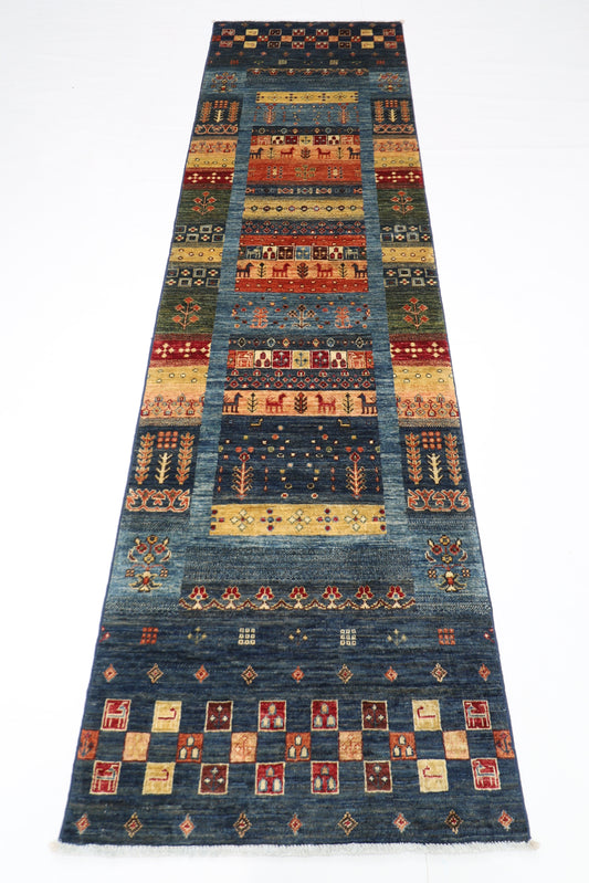 80 x 290 cm | Khorjun Animal Afghan Tribal Hand Knotted Veg Dye Wool Runner