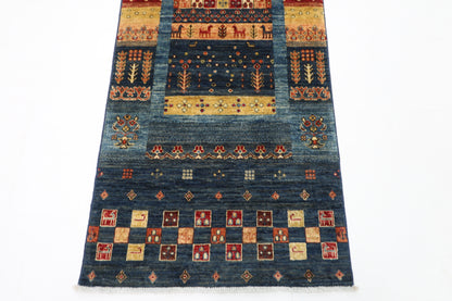 80 x 290 cm | Khorjun Animal Afghan Tribal Hand Knotted Veg Dye Wool Runner