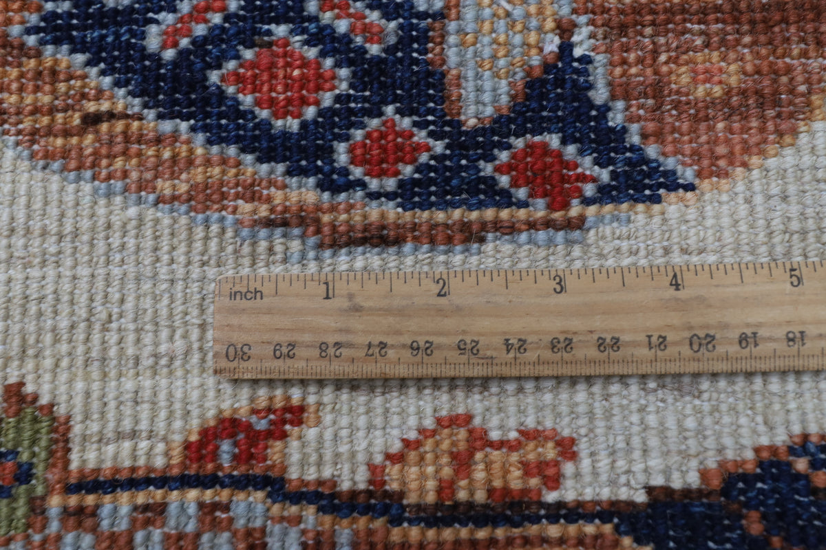 84 x 124 cm | Fish beige Oriental Afghan Hand Knotted Wool carpet