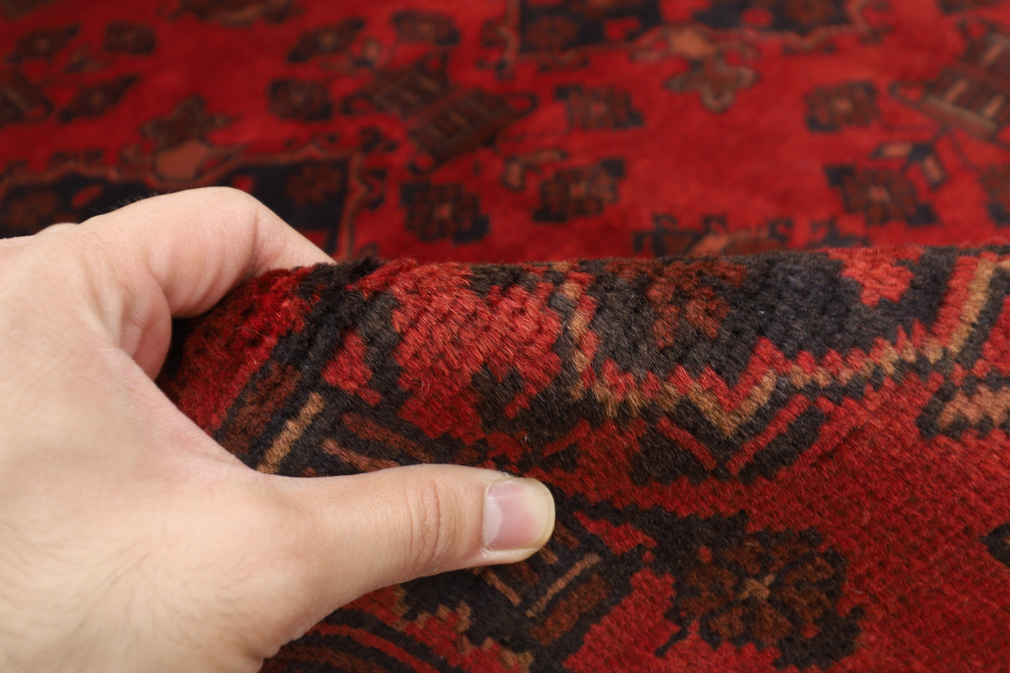 129 x 202 cm | Tribal Red Oriental Area Rug Afghan Hand Knotted Wool carpet