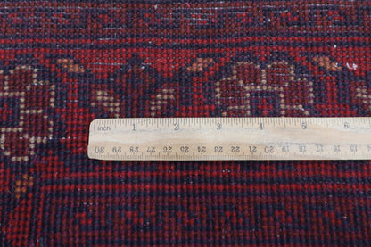 129 x 202 cm | Tribal Red Oriental Area Rug Afghan Hand Knotted Wool carpet