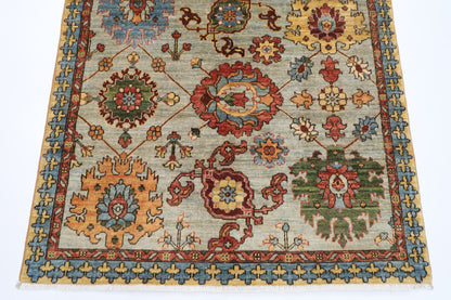 122 x 187 cm | Floral Oriental Area Rug Afghan Hand Knotted Veg dye Wool carpet