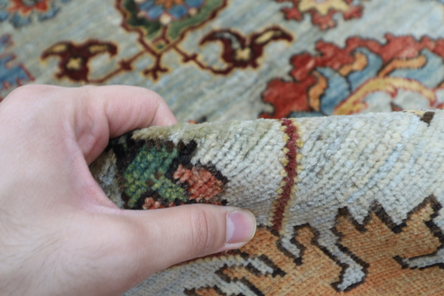 122 x 187 cm | Floral Oriental Area Rug Afghan Hand Knotted Veg dye Wool carpet