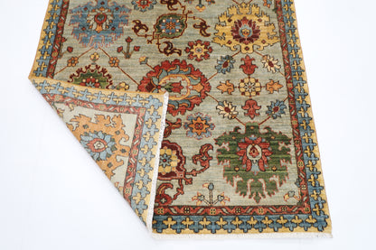 122 x 187 cm | Floral Oriental Area Rug Afghan Hand Knotted Veg dye Wool carpet