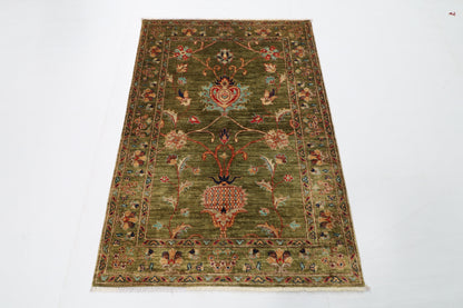 100 x 147 cm | Alfombra Oriental Mamluk Azul Afgano Anudada a Mano Lana Teñida con Tintes Vegetales
