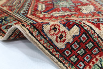 82 x 302 cm | Heriz Beige Afghan Tribal Hand Knotted Veg Dye Wool Runner