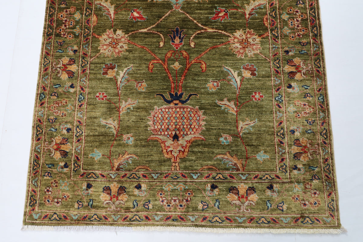 100 x 147 cm | Alfombra Oriental Mamluk Azul Afgano Anudada a Mano Lana Teñida con Tintes Vegetales