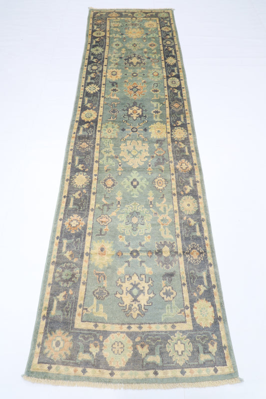 82 x 298 cm | Oushak Afghan Tribal Hand Knotted Veg Dye Wool Runner