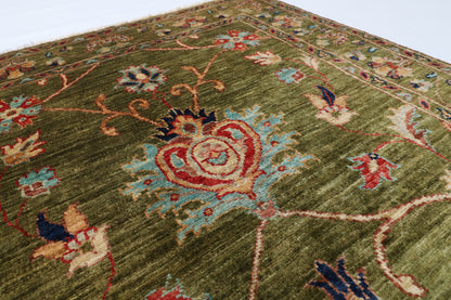 100 x 147 cm | Alfombra Oriental Mamluk Azul Afgano Anudada a Mano Lana Teñida con Tintes Vegetales