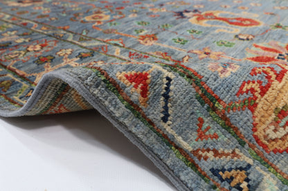 103 x 150 cm | Floral Gray Oriental Afghan Hand Knotted Wool carpet