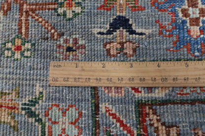 103 x 150 cm | Floral Gray Oriental Afghan Hand Knotted Wool carpet