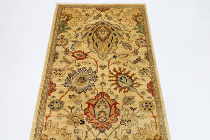 93 x 297 cm | Beige Afghan Tribal Hand Knotted Veg Dye Wool Runner