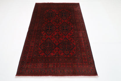 133 x 197 cm | Oriental Red Area Rug Afghan Hand Knotted Wool carpet