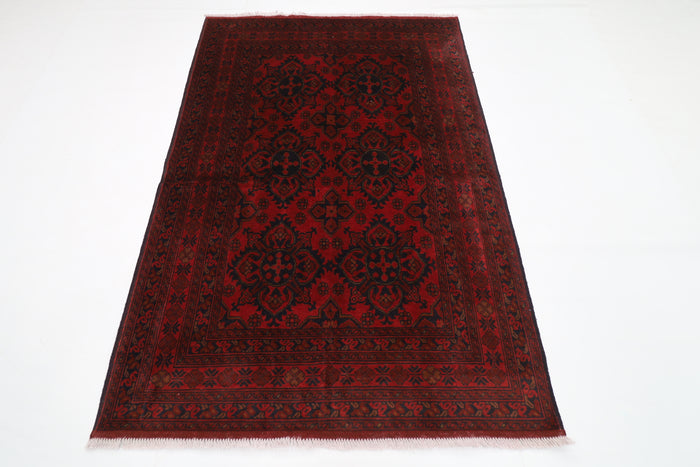 133 x 197 cm | Oriental Red Area Rug Afghan Hand Knotted Wool carpet