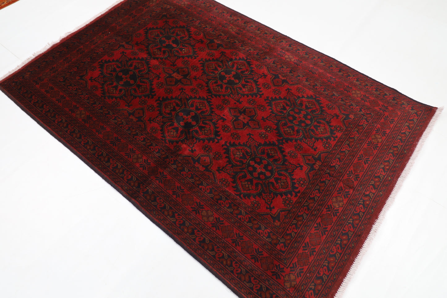 133 x 197 cm | Oriental Red Area Rug Afghan Hand Knotted Wool carpet