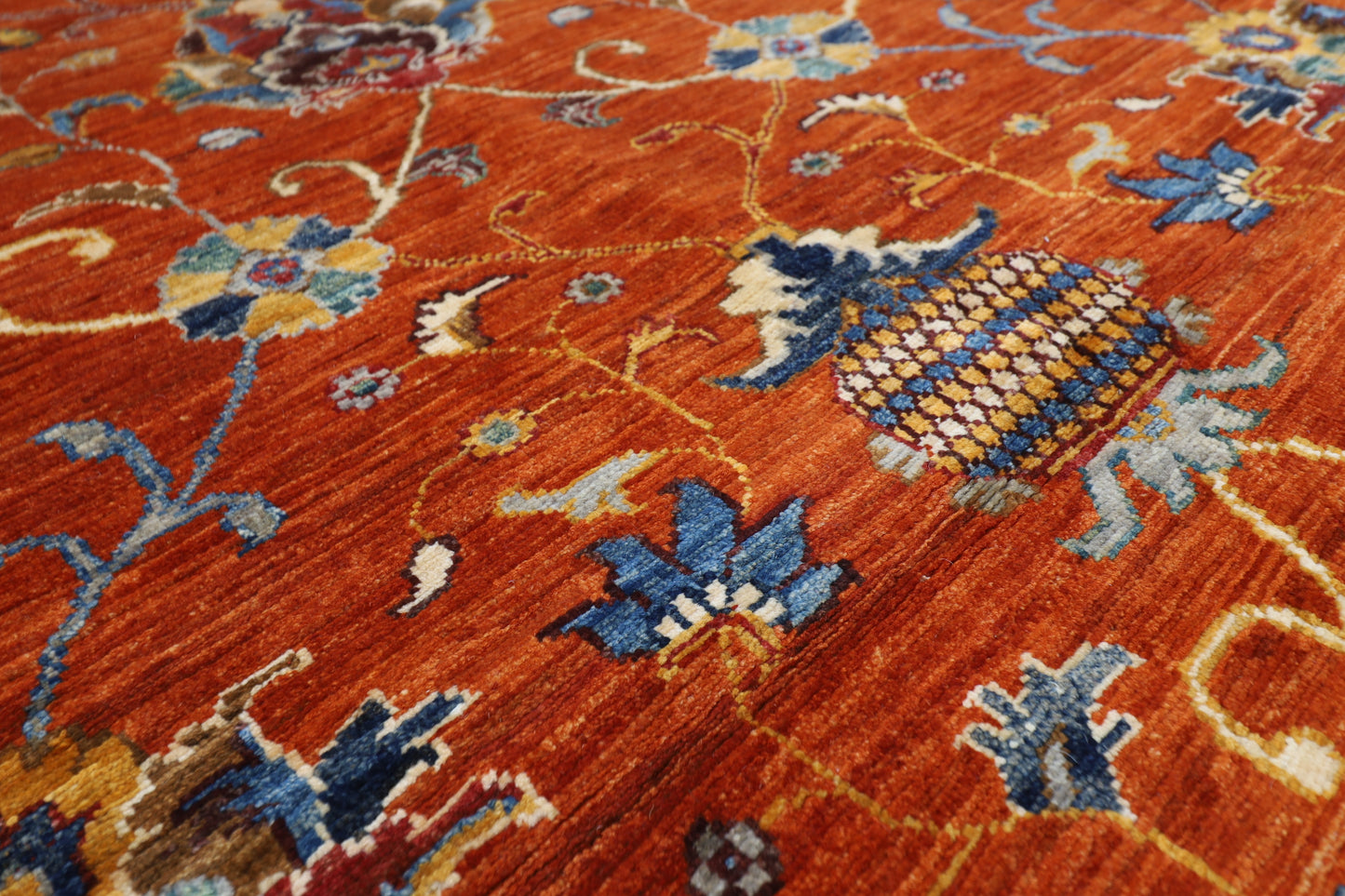 152 x 202 cm | Oriental Sultani Orange Area Rug Afghan Hand Knotted Veg Dye Wool carpet