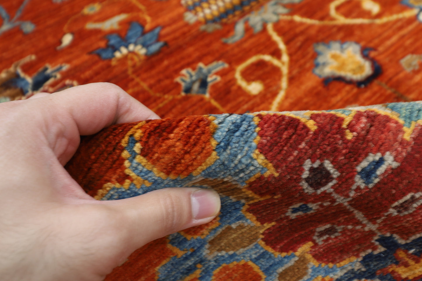 152 x 202 cm | Oriental Sultani Orange Area Rug Afghan Hand Knotted Veg Dye Wool carpet