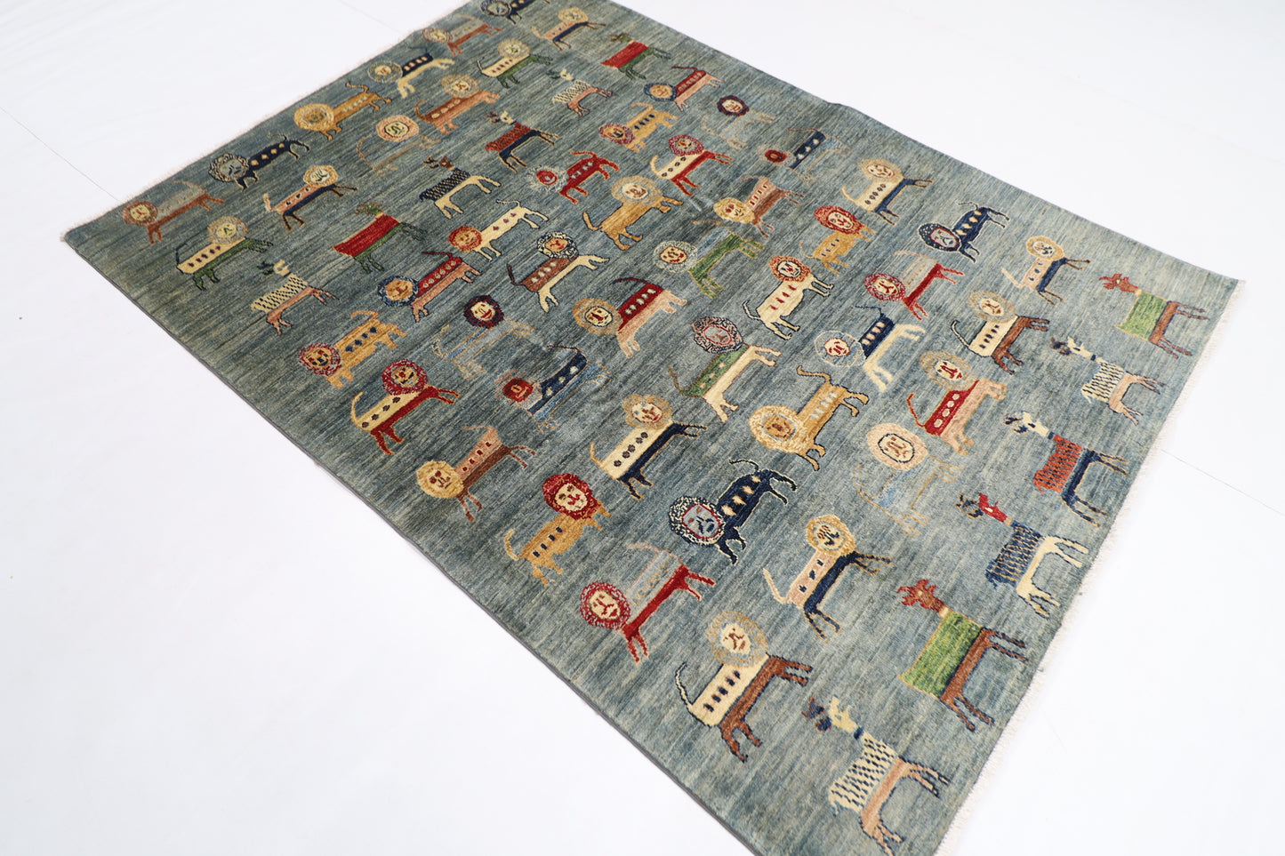 151 x 206 cm | Animal Afghan Tribal Hand Knotted Veg Dye Wool Runner