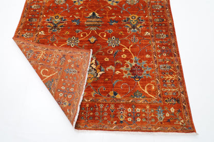 152 x 202 cm | Oriental Sultani Orange Area Rug Afghan Hand Knotted Veg Dye Wool carpet