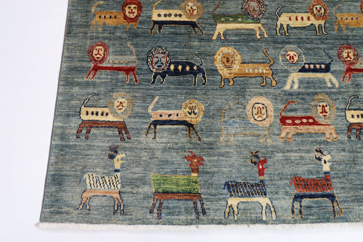 151 x 206 cm | Animal Afghan Tribal Hand Knotted Veg Dye Wool Runner