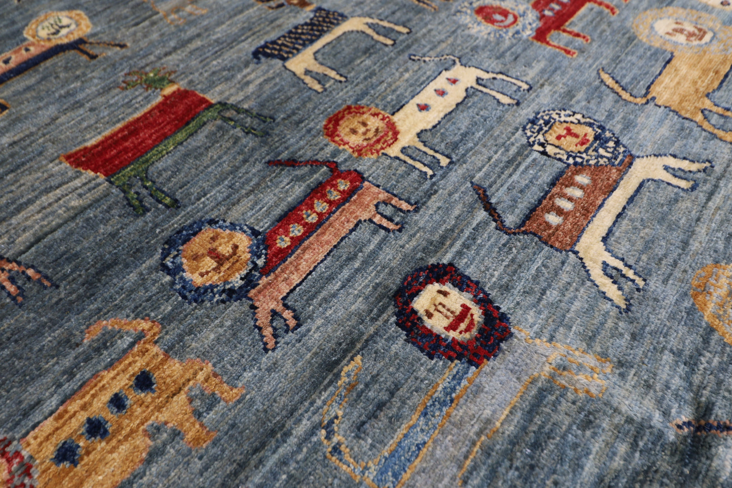 151 x 206 cm | Animal Afghan Tribal Hand Knotted Veg Dye Wool Runner
