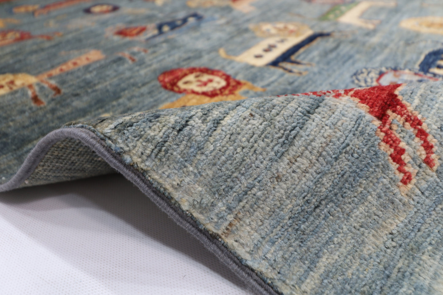 151 x 206 cm | Animal Afghan Tribal Hand Knotted Veg Dye Wool Runner