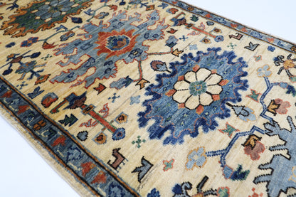 70 x 179 cm | Beige Afghan Tribal Hand Knotted Veg Dye Wool Runner