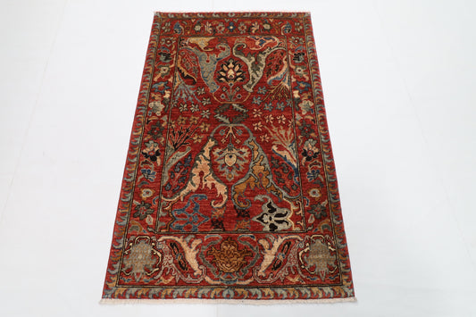 93 x 155 cm | Kawros Red Oriental Afghan Hand Knotted Wool carpet