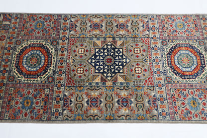 83 x 348 cm | Mamluk Afghan Tribal Hand Knotted Veg Dye Wool Runner