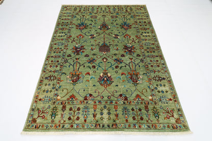 156 x 209 cm | Sultani Afghan Tribal Hand Knotted Veg Dye Wool Runner
