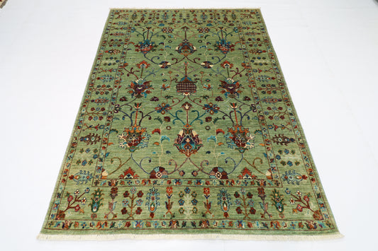 156 x 209 cm | Sultani Afghan Tribal Hand Knotted Veg Dye Wool Runner