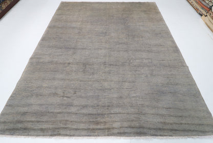 247 x 298 cm | Gabbeh Gray Design Hand Knotted Wool Afghan Carpet